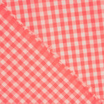 Fluorescent Coral Checks Poplin - Ribes y Casals