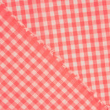 Fluorescent Coral Checks Poplin - Ribes y Casals