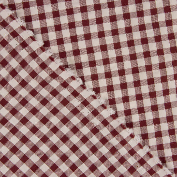 Seersucker Vichy Checks, Maroon - Ribes y Casals