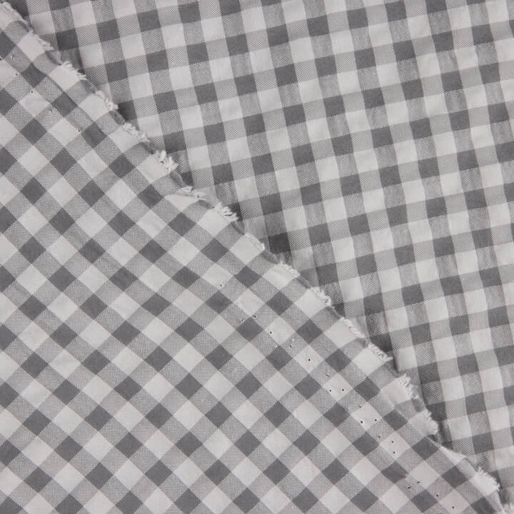 Seersucker, Vichy Checks, Pearl Grey - Ribes y Casals