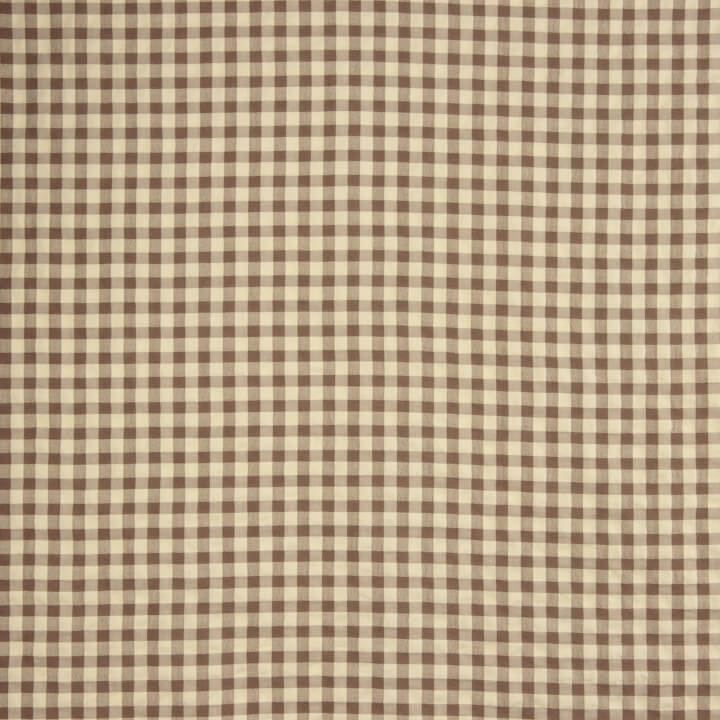Beige and Brown Vichy Check Seersucker - Ribes y Casals