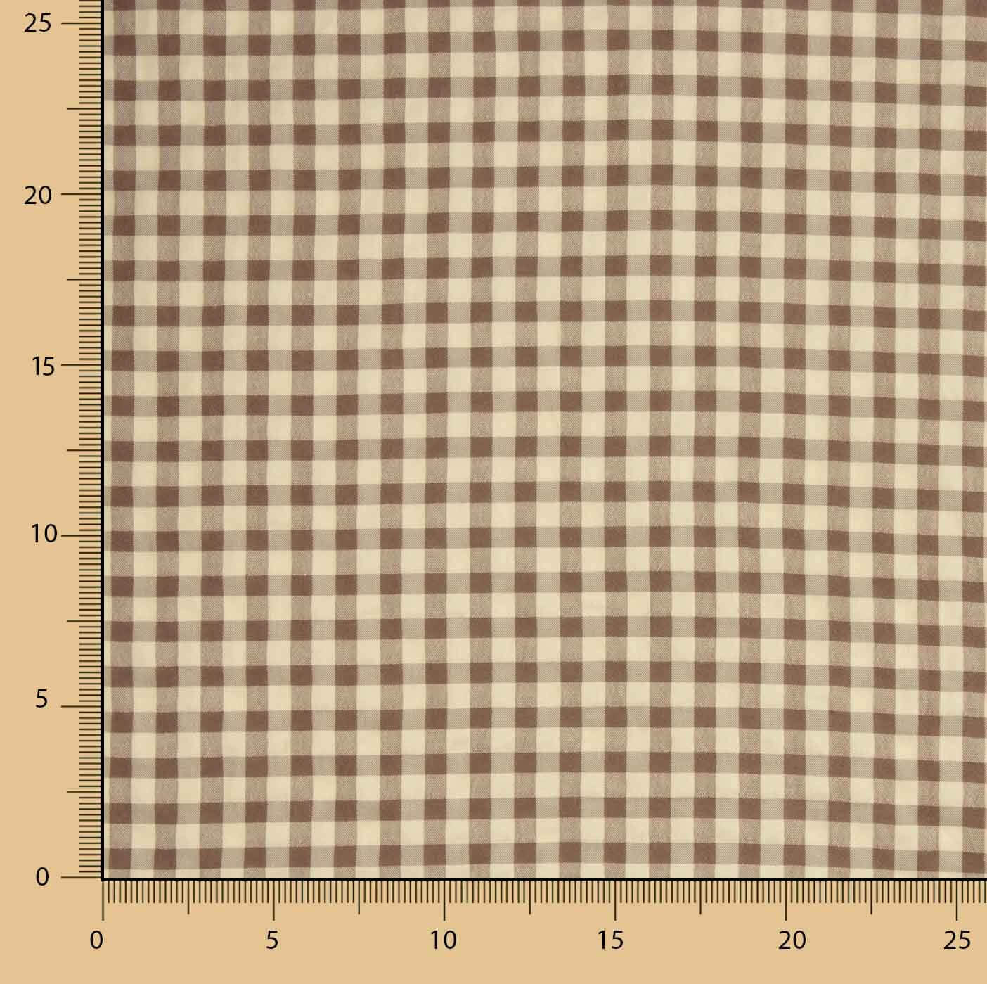Beige and Brown Vichy Check Seersucker - Ribes y Casals