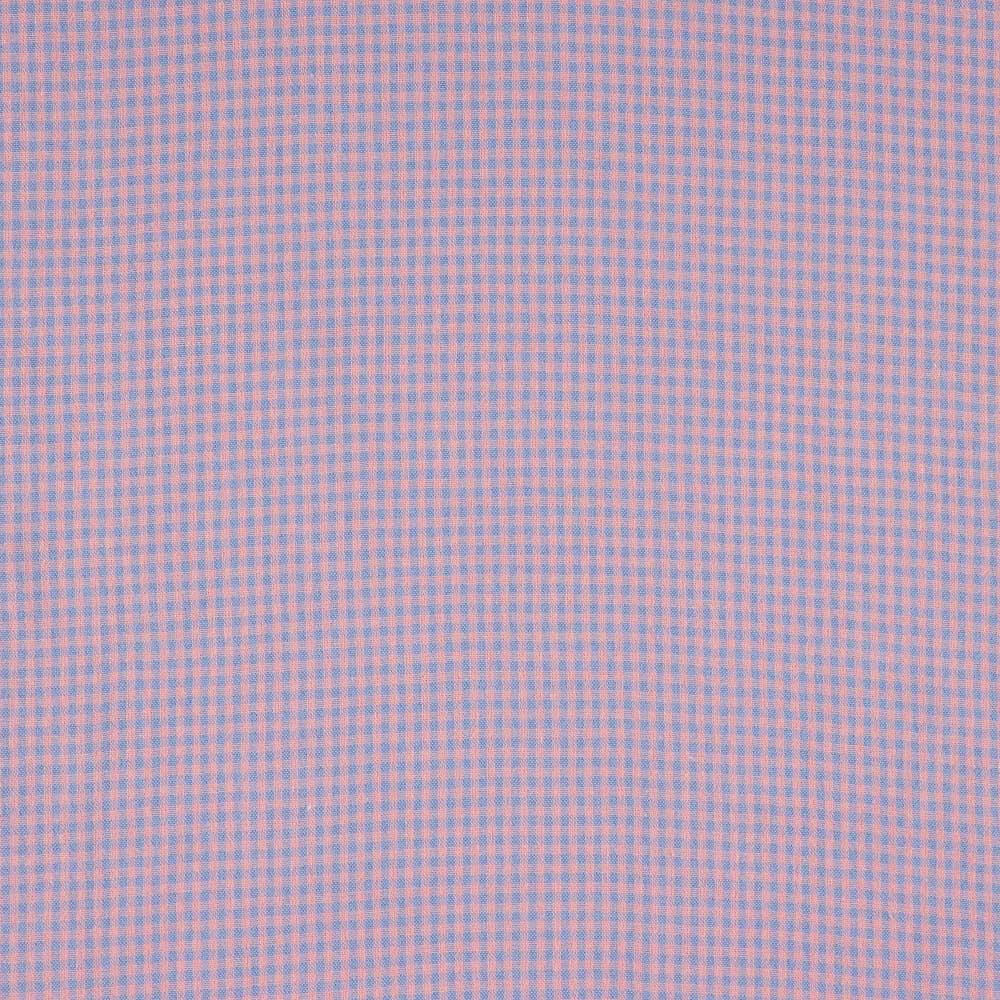 Blue and Pink Mini Checks Poplin - Ribes y Casals