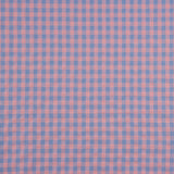 Blue and Pink Checks on Blue Seersucker Poplin - Ribes y Casals