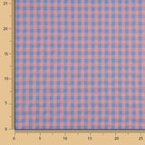 Blue and Pink Checks on Blue Seersucker Poplin - Ribes y Casals