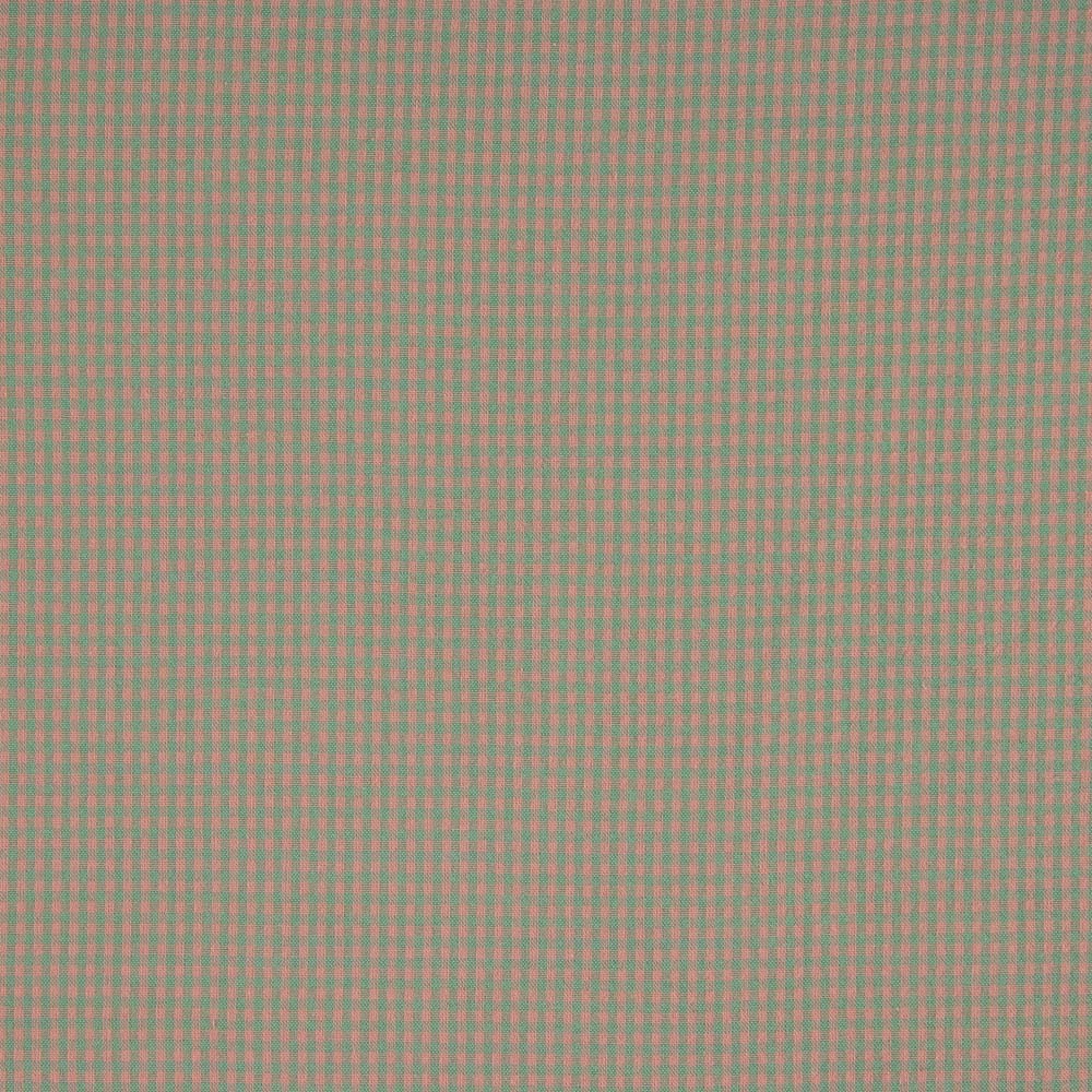 Green and Salmon Mini Checks Poplin - Ribes y Casals