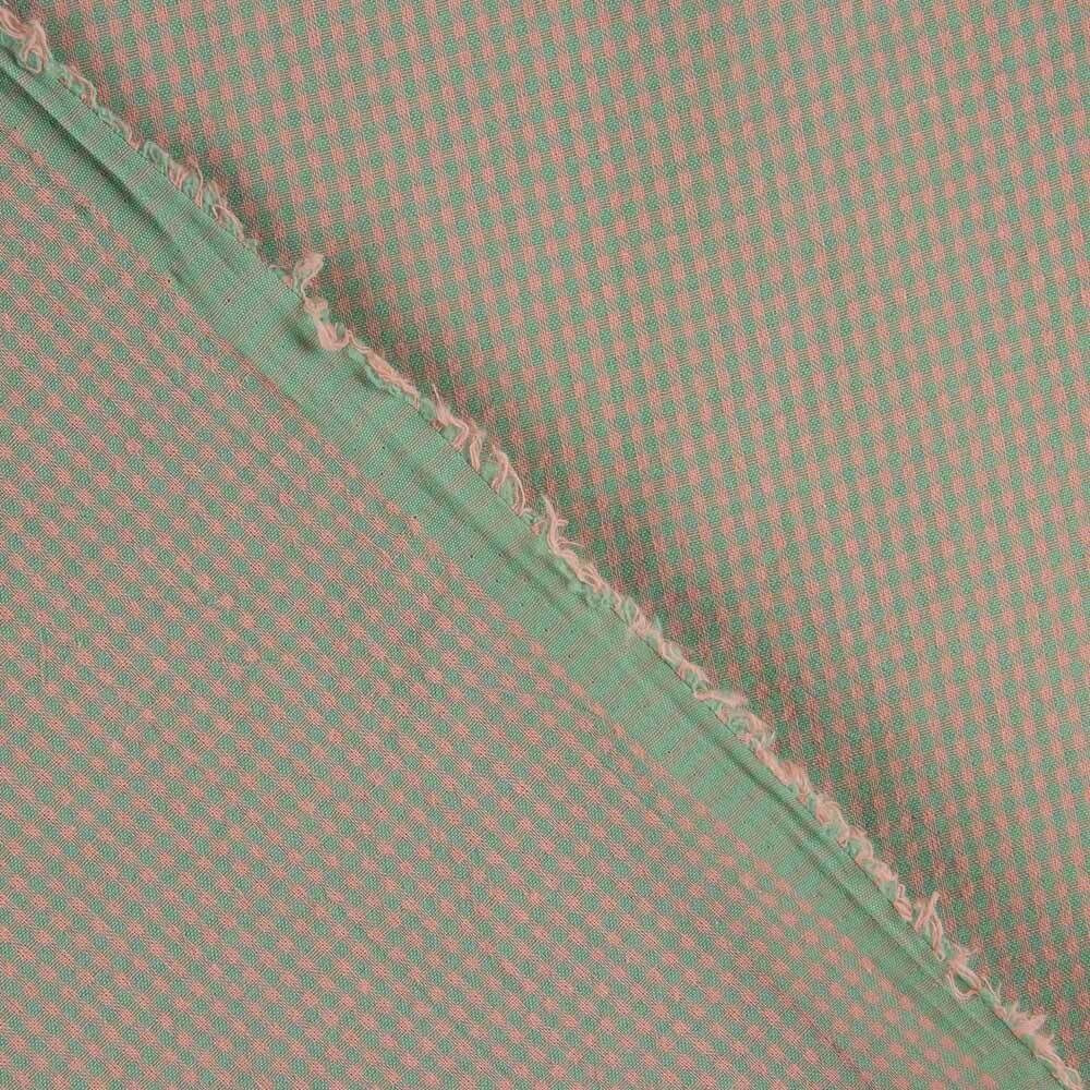 Green and Salmon Mini Checks Poplin - Ribes y Casals
