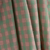 Green and Salmon Checks on Green Seersucker Poplin - Ribes y Casals