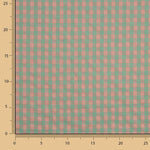 Green and Salmon Checks on Green Seersucker Poplin - Ribes y Casals