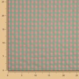 Green and Salmon Checks on Green Seersucker Poplin - Ribes y Casals