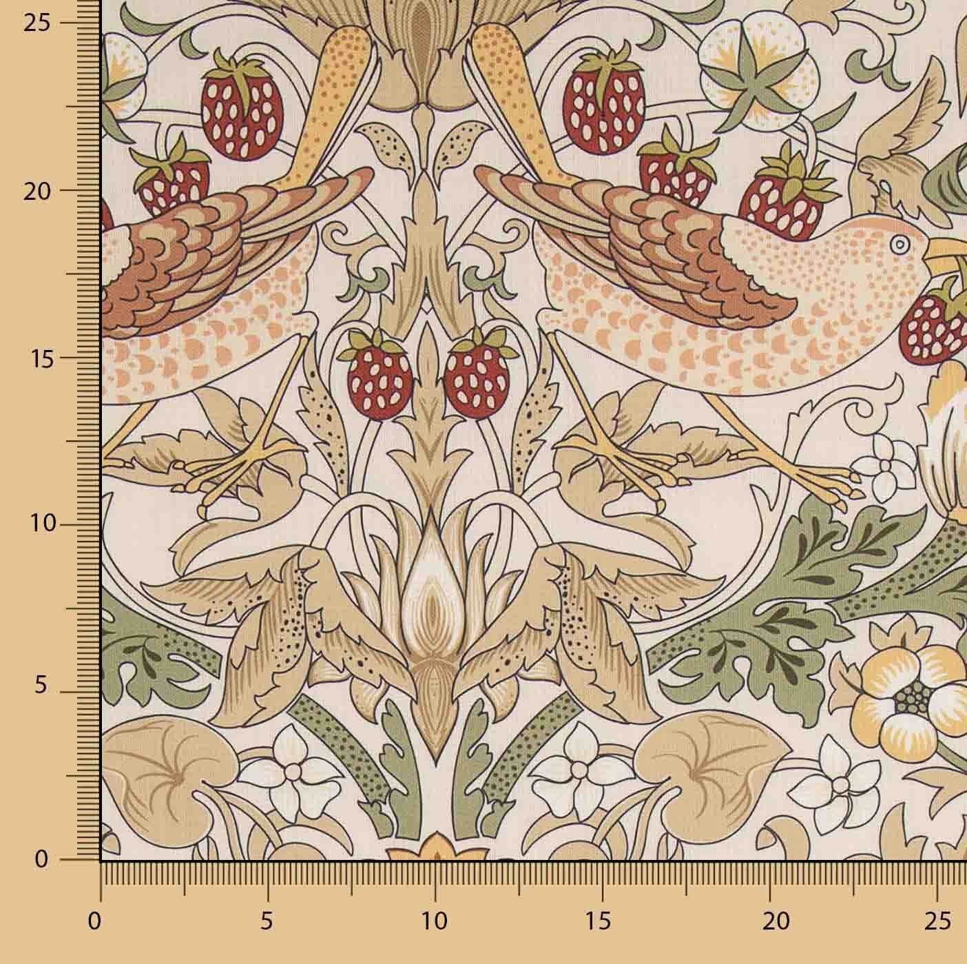 Beige ‘Bird Garden’ Cotton Canvas - Ribes y Casals