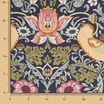 Navy Blue ‘Bird Garden’ Cotton Canvas - Ribes y Casals