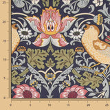 Navy Blue ‘Bird Garden’ Cotton Canvas - Ribes y Casals
