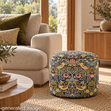 Navy Blue ‘Bird Garden’ Cotton Canvas - Ribes y Casals