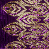 Purple Velvet Knit with Gold Sequins - Ribes y Casals
