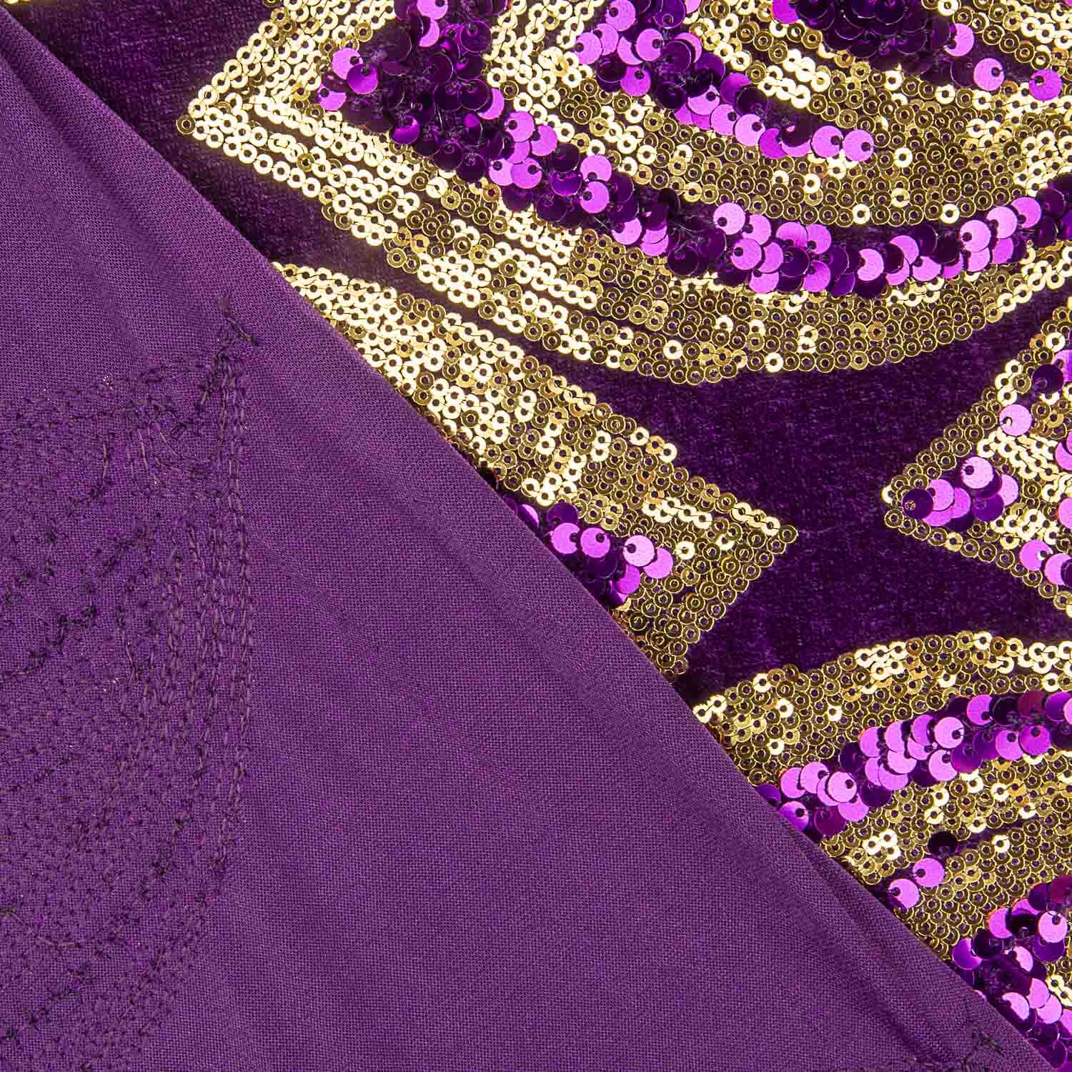 Purple Velvet Knit with Gold Sequins - Ribes y Casals