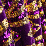 Purple Velvet Knit with Gold Sequins - Ribes y Casals