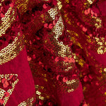 Red Velvet Knit with Gold Sequins - Ribes y Casals