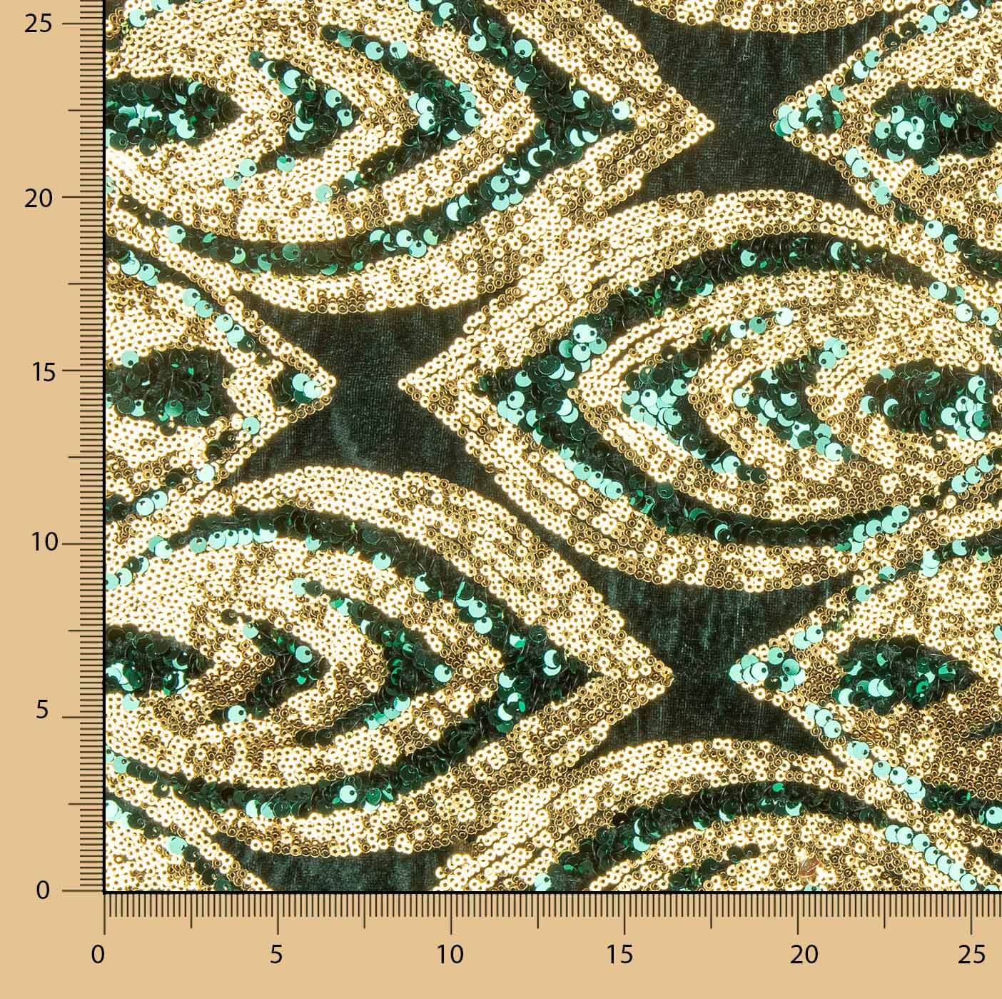 Green Velvet Knit with Gold Sequins - Ribes y Casals