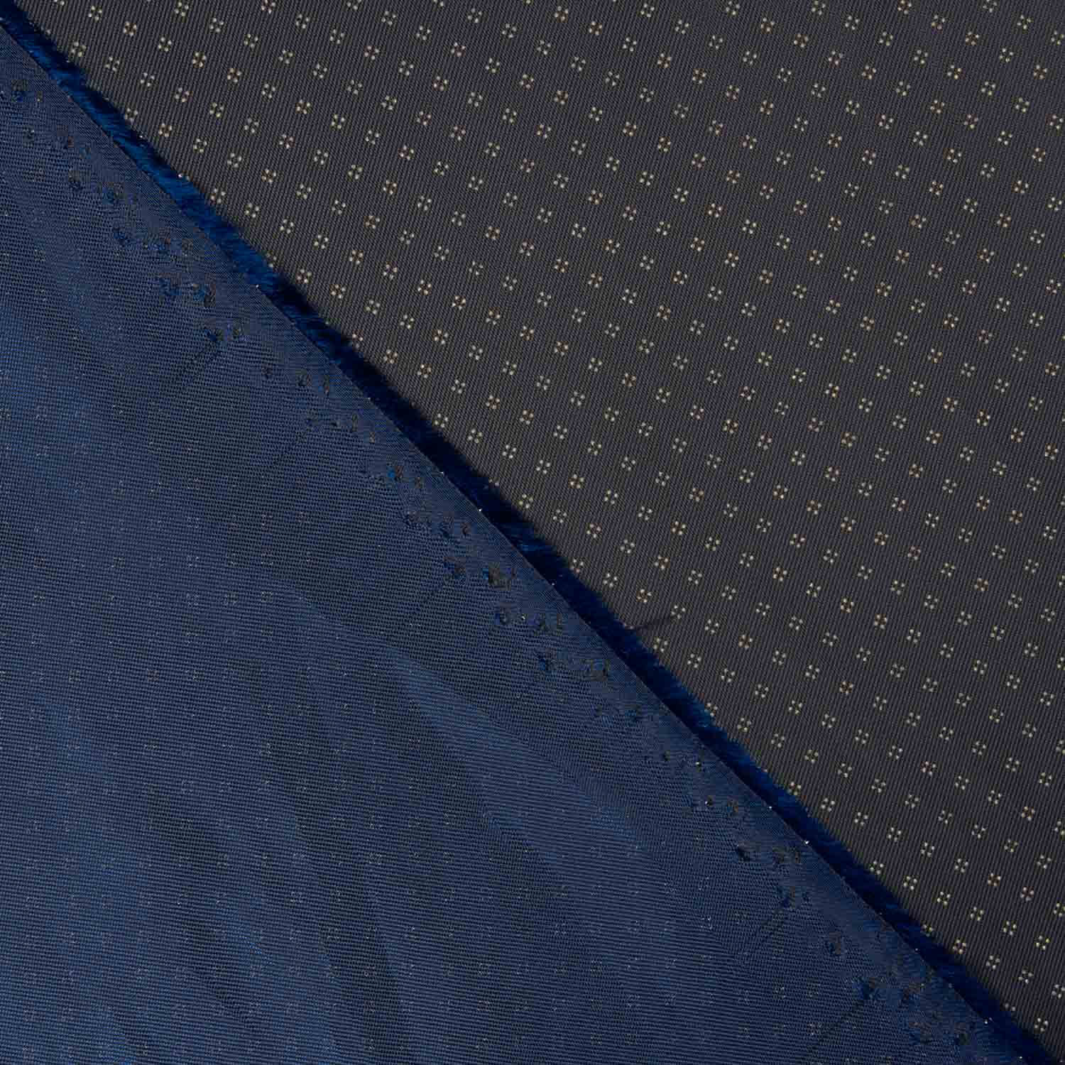Deep Blue Polyester Lining with Tie Pattern - Ribes y Casals