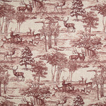 Maroon ‘Deer Forest’ Cotton Canvas - Ribes y Casals