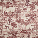 Maroon ‘Deer Forest’ Cotton Canvas - Ribes y Casals