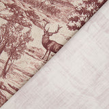 Maroon ‘Deer Forest’ Cotton Canvas - Ribes y Casals