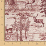 Maroon ‘Deer Forest’ Cotton Canvas - Ribes y Casals