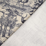 Navy Blue ‘Deer Forest’ Cotton Canvas - Ribes y Casals