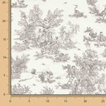 Grey Toile de Jouy cotton sheet - Ribes y Casals