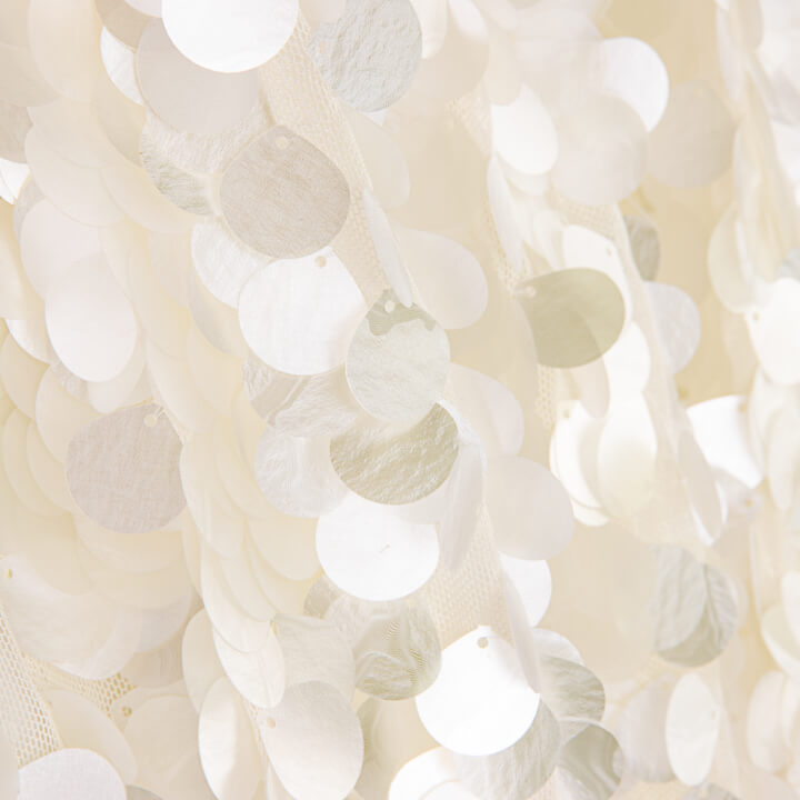 Unbleached Tulle with Mother-of-Pearl Shimmer and Petal Sequin Fabric - Ribes y Casals