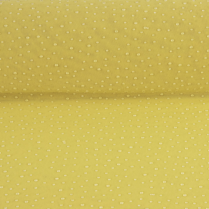 Yellow Stretch Tulle with Waterdrop Effect - Ribes y Casals