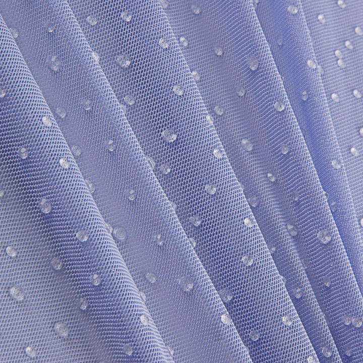 Lavender Blue Stretch Tulle with Water Drop Effect - Ribes y Casals
