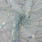 Star-Print Sequin Tulle with Blue Sequins - Ribes y Casals