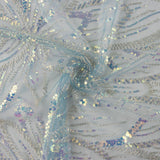 Star-Print Sequin Tulle with Blue Sequins - Ribes y Casals