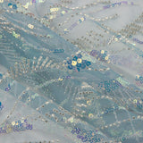 Star-Print Sequin Tulle with Blue Sequins - Ribes y Casals