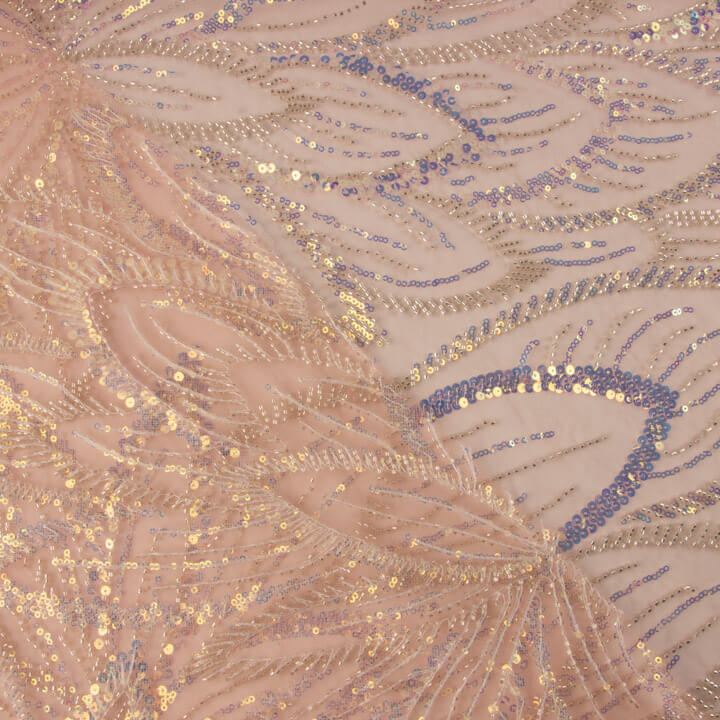 Coral Sequin Tulle - Ribes y Casals