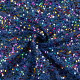 Blue Fantasy Sequin Tulle with Multicoloured Sequins - Ribes y Casals