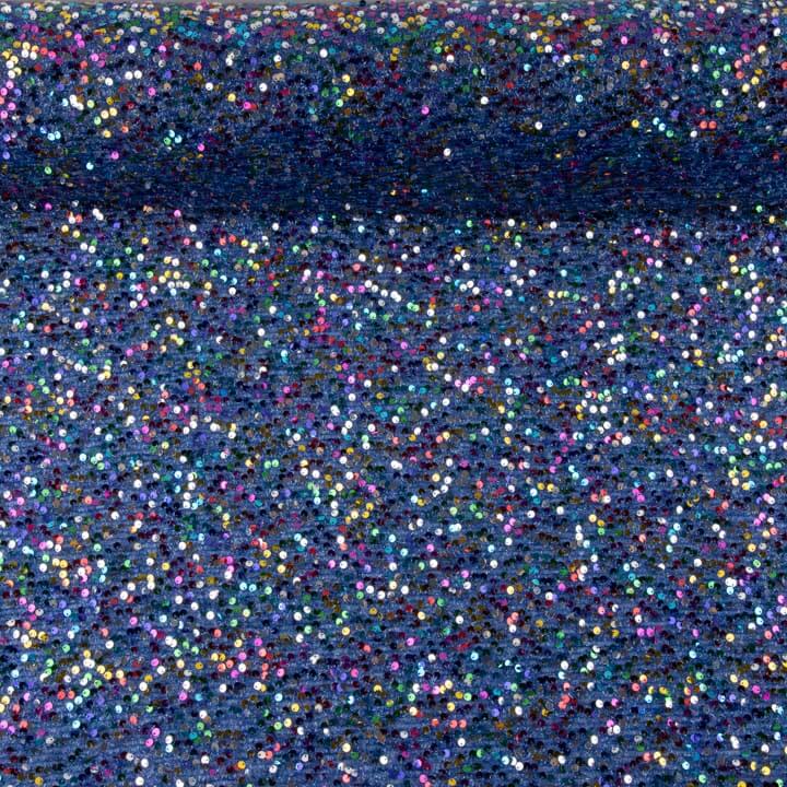 Blue Fantasy Sequin Tulle with Multicoloured Sequins - Ribes y Casals