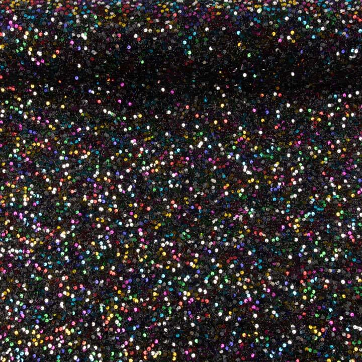 Black Fantasy Sequin Tulle with Multicoloured Sequins - Ribes y Casals
