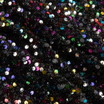 Black Fantasy Sequin Tulle with Multicoloured Sequins - Ribes y Casals