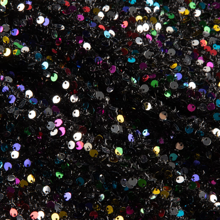 Black Fantasy Sequin Tulle with Multicoloured Sequins - Ribes y Casals