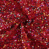 Red Fantasy Sequin Tulle with Multicoloured Sequins - Ribes y Casals