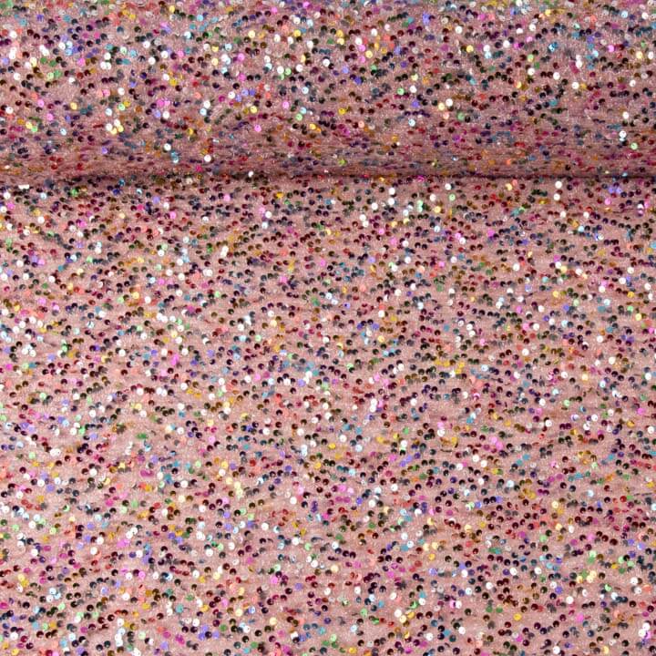 Pink Fantasy Sequin Tulle with Multicoloured Sequins - Ribes y Casals