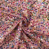 Pink Fantasy Sequin Tulle with Multicoloured Sequins - Ribes y Casals