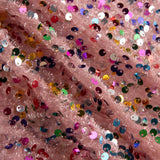 Pink Fantasy Sequin Tulle with Multicoloured Sequins - Ribes y Casals