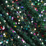 Green Fantasy Tulle with Multicoloured Sequin Fabric - Ribes y Casals