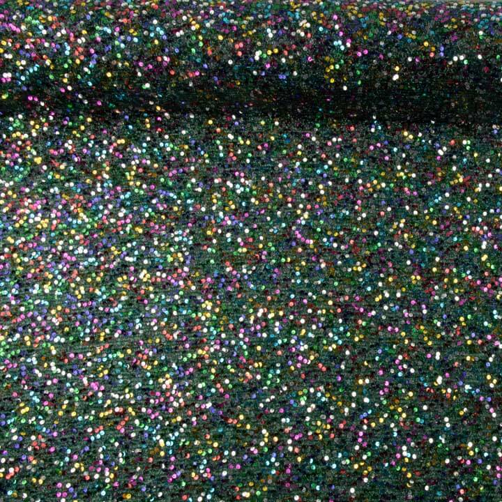 Green Fantasy Tulle with Multicoloured Sequin Fabric - Ribes y Casals