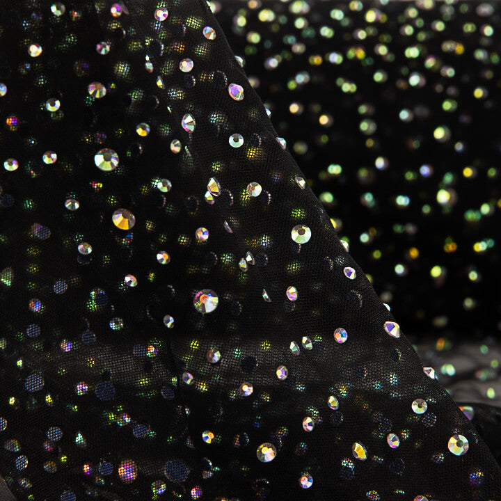 Black Tulle with Iridescent Beading - Ribes y Casals
