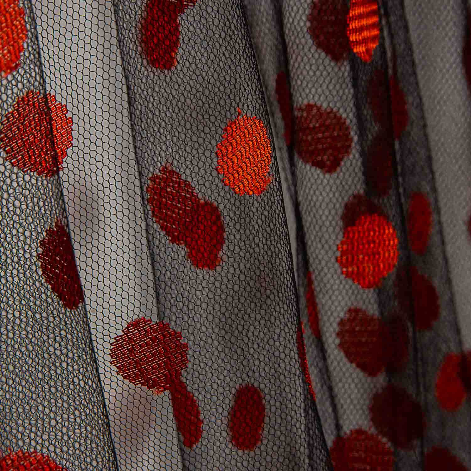 Semi-Rigid Red Polka Dot Tulle - Ribes y Casals